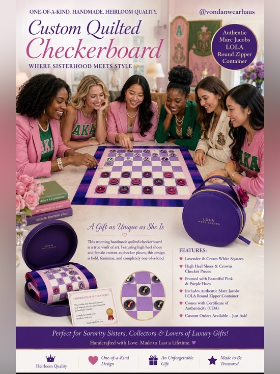 Handmade Other - Handmade Lavender & Purple Quilted Checkerboard set with a Special Container.